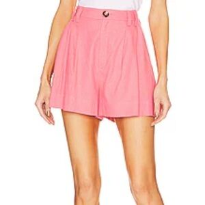 stitch fix violets & roses pink pleated high rise wide leg shorts 6